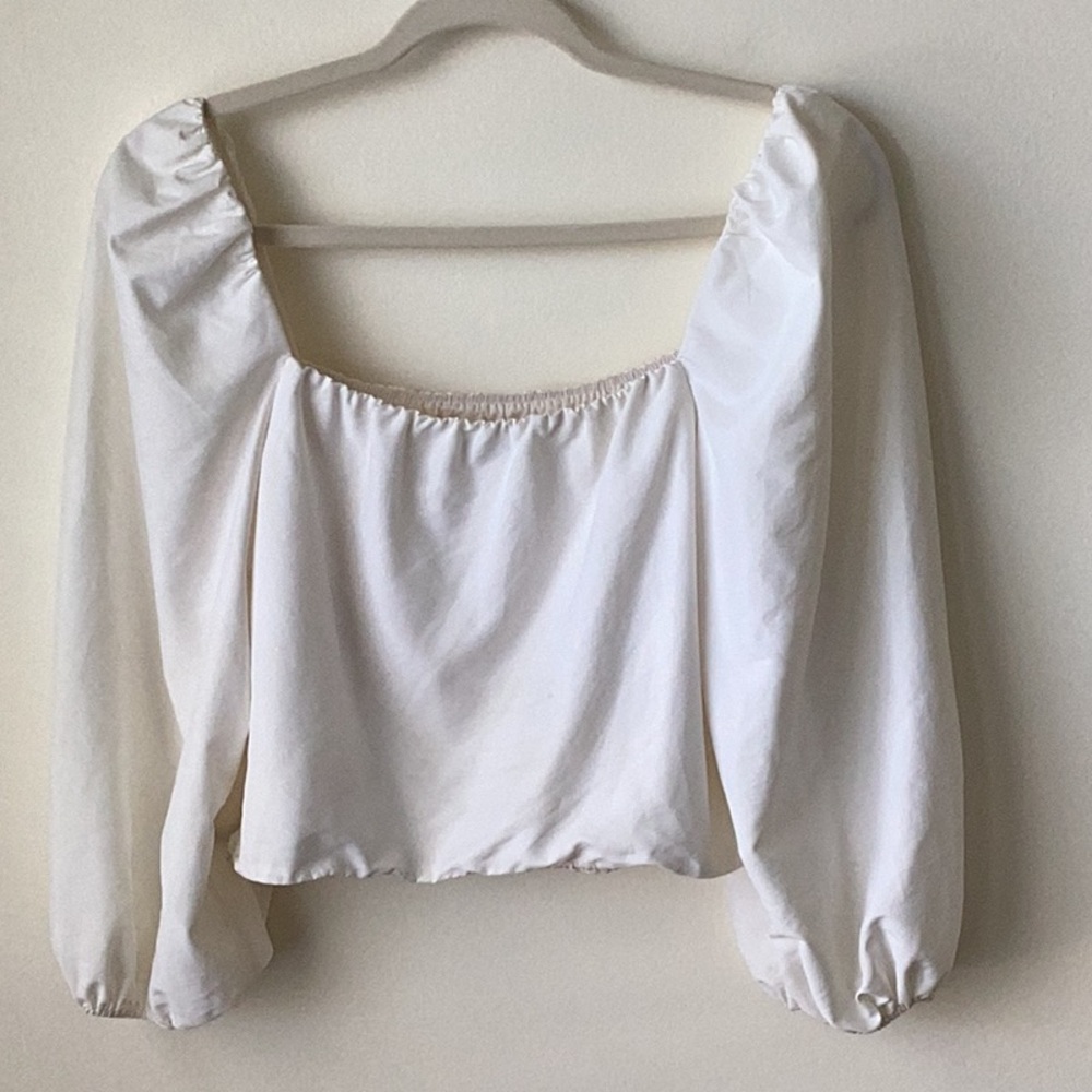 Alice + Olivia 3 Quarter Sleeve Crop Top Large - Picture 6 of 10